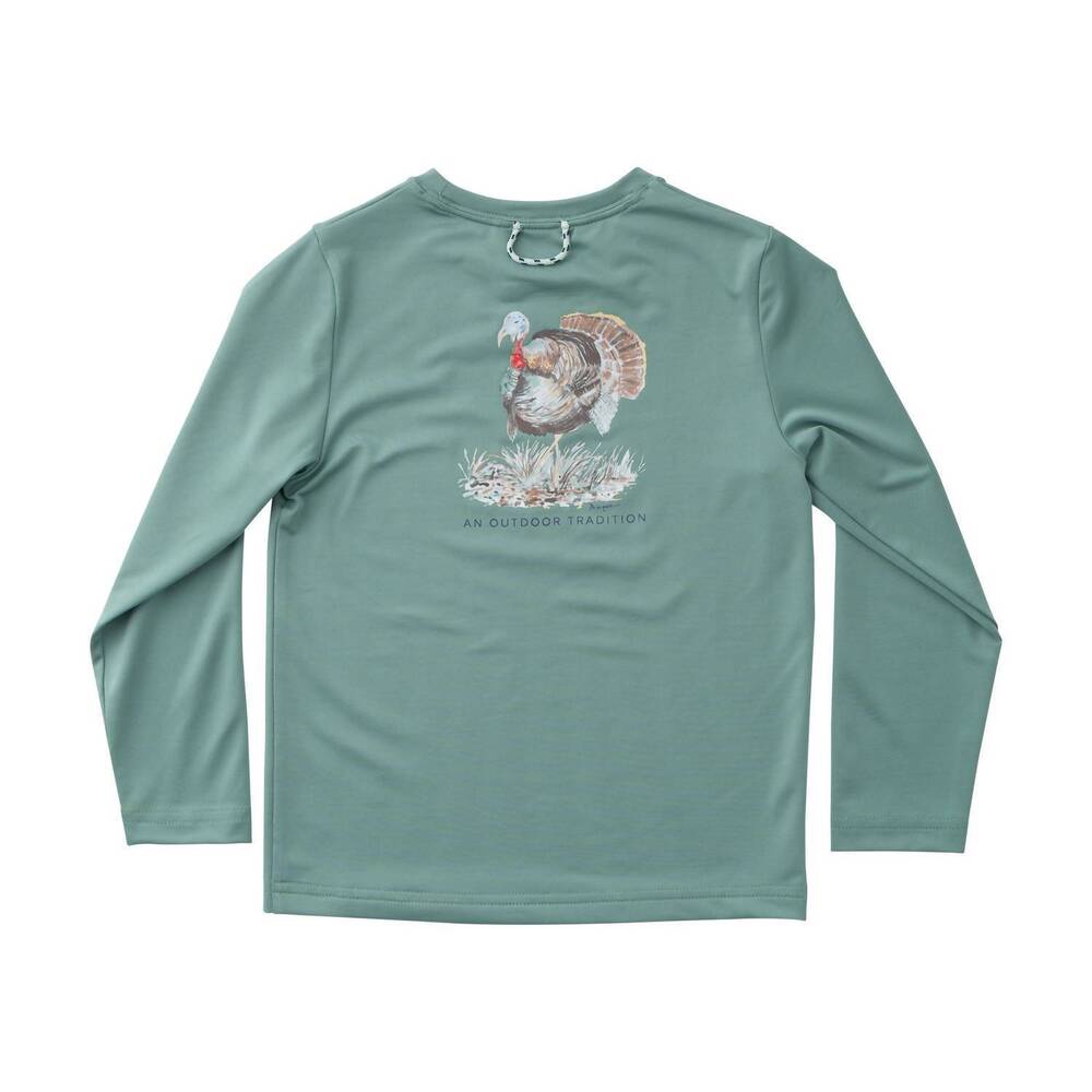NEW PRODOH boy's pro performance long sleeve t-shirt in frosty spruce with turke